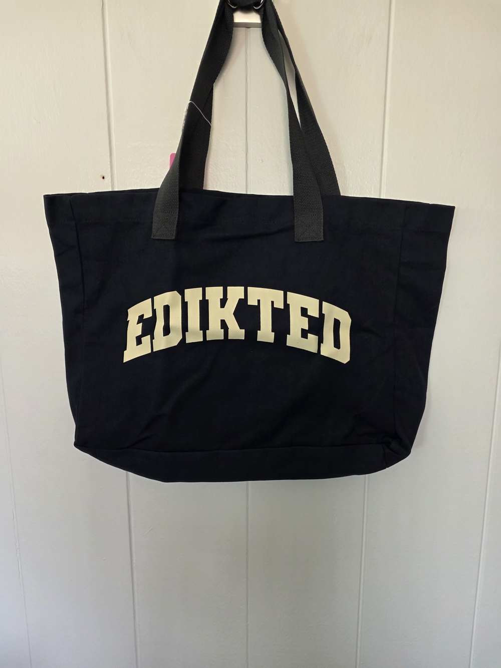 Edikted Navy Canvas Tote Bag NWT
